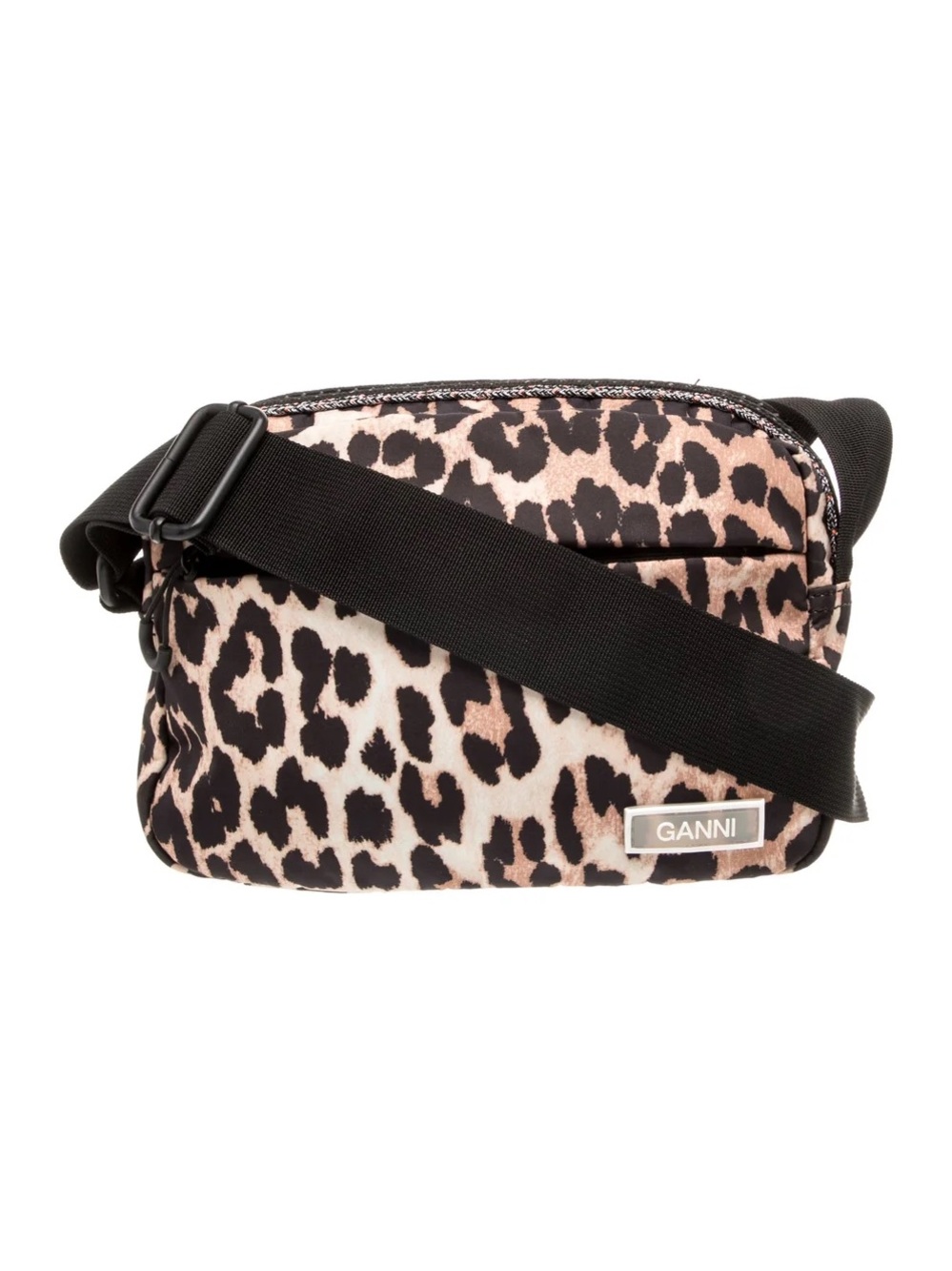 Ganni // Leopard Nylon Crossbody Bag